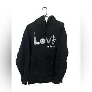 Love to Bang Black Graphic Men's Hoodie